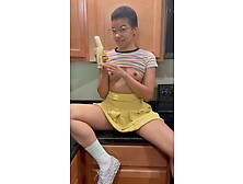 Seductively Licking Sucking And Eating A Banana Whilst Playing With My Vagina And Melons!