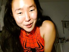 Shaved Asian Milf Squirting While Masturbate On Webcam