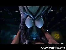 3D Creepy Alien Girl Rides Human Dick!