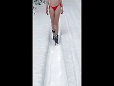 Tess Milf In Bikini Walking In Snow Gigantic Butt