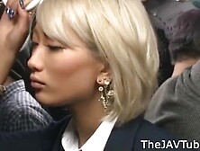 Japanese Blonde Aika Groped In A Public Bus And Abused In A Public Toilet