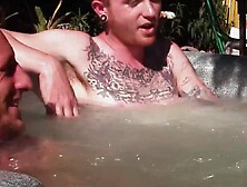 Big Dicked Corey Gunz And Dom Ty Jack Off Their Dicks While In Jacuzzi