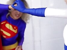 Superheroine Supergirl Battles Wonder Woman And Power Girl