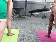 Stepdaughter Sage Rabbit And Stepmom Mayara Lopes Are Fucking Their Gym Instructor