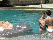 Billy And Jaquelin From Sapphic Erotica Have Lesbian Sex In The Pool