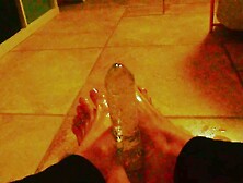 Ariel Ortiz Gives A Good Footjob To Her Largest Transparent Dildo