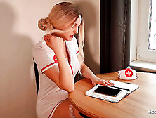 German Nurse Lauren help Guy with Sex to get a Sperm sample