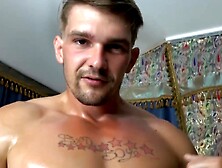 Hot Gay Guy Oils Up For Solo Masturbation Session