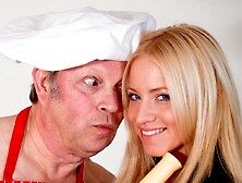 Lucky old man is having awesome sex with a young blonde Kiara Lord