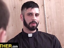 Naughty Priest Bends Dude Over His Lap And Spanks Him