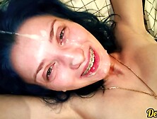 compilations of a lot of warm jizz on the face of a alluring cute bitch