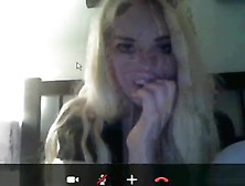 Dude captures his blonde gf playing with herself on skype