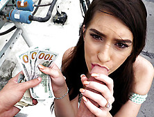 Joseline Kelly accepts a fist full of cash to suck a big hard cock