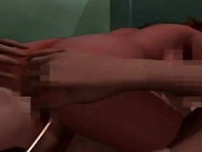 Hentai babe sucks dick upside down in public toilet