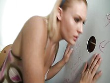 Jamey Janes is a hot blonde that sucks dick through the Gloryhole