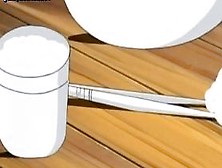 Blonde anime babe with large tits