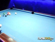 After A Billiard Game,  Horny Filipina Gets Her Tight Pussy Fucked By A Foreign White Cock.  Join Us