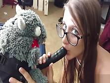 Girl Fucks Stuffed Animal Dragon Strapon