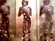 Bare Bombshell Supermodel Showering — Soaked Body & Close-Up Vagina Tease