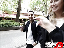 Horny blonde drilled, left plastered in cum