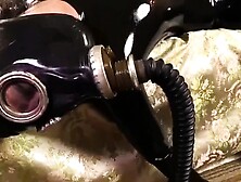Solo Rubber Suit Gas Mask Dildo Play