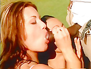 Fabulous pornstars Dominica Sweet and Sandra Romain in horny interracial,  creampie porn scene