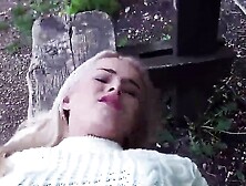Sexy blonde babe Aisha having a sex in the public park