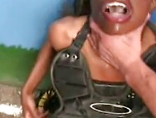 Monique ebony rough gagging deepthroat