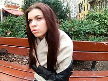 Amateur babe Emily Mayers picked up and gives the best blowjob