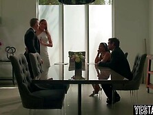 Breasty Latin chick bride cutie gets her shaggy snatch pounded in public by the groom