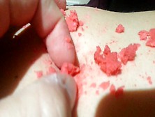 Playing With Sexy Wax Deep Navel