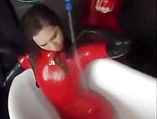 Red Latex Bathtub