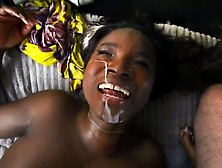 Hot black lady with big tits gets her pussy nailed in the van