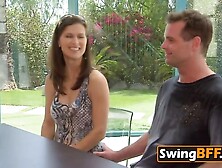 Naughty swinger couple loves rolling the dice and doing every dare they should to do getting horny.