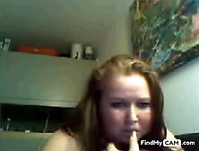 Chubby chick showing her tits on webcam