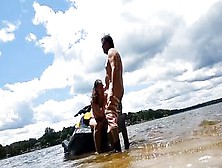 Risky 4Th Of July Outdoors Banged On The Jet Ski