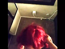 Redhead tinder slut gets facial and swallows