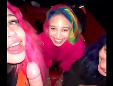 Girls surprised guy and sucked him off on boat