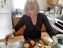 Mature Lady Spied While Baking Muffins