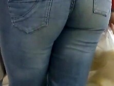 Milf's soft ass squeezed in jeans