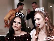 Birthday party turns into group sex with young horny chicks