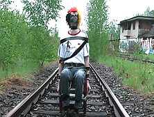 Marvelous latex mistress loves to abuse him