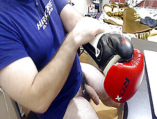 Boxing Gear Fetish Gloves,  Bear Cum,  Masturbation With Gloves