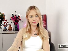 Very pretty skinny busty long hair blonde milf