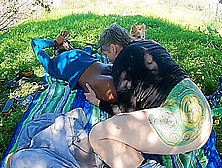 Fucking A Vegan Lady In The Park Under A Tree.  4k