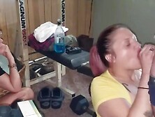 She watches her teen friend suck hot college guy's big cock