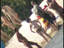 Sexy naked people in a beach video
