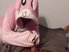 Fleece Handjob From Girl In Bunny Onesie