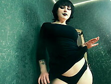 Goth girl Mavis Dracula teases you with her thick thighs, fat booty and panties