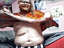 Overweight Nonbinary Delta42 shows off,  reads,  toys and cums
